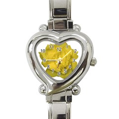 Isolated Yellow Rose Photo Heart Italian Charm Watch by dflcprints