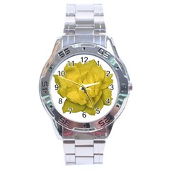 Isolated Yellow Rose Photo Stainless Steel Men s Watch