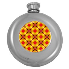 Cute Pretty Elegant Pattern Round Hip Flask (5 Oz)