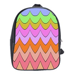 Pastel Waves Pattern School Bag (xl) by LalyLauraFLM