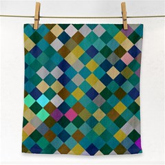 Rhombus Pattern In Retro Colors Face Towel