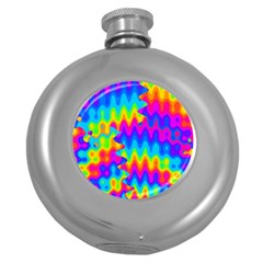 Amazing Acid Rainbow Round Hip Flask (5 Oz) by KirstenStar