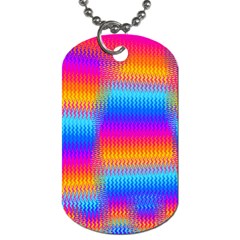 Psychedelic Rainbow Heat Waves Dog Tag (two Sides) by KirstenStar