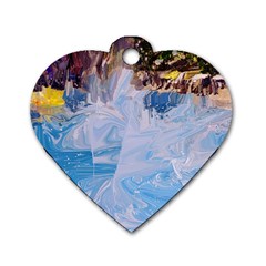 Splash 4 Dog Tag Heart (two Sides) by icarusismartdesigns