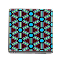 Stripes And Hexagon Pattern Memory Card Reader (square)