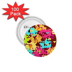 Shapes In Retro Colors 1 75  Button (100 Pack) 