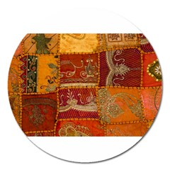 India Print Realism Fabric Art Magnet 5  (round)