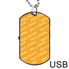 Many Stars, Golden Dog Tag Usb Flash (two Sides) 