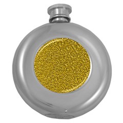Sparkling Glitter Golden Round Hip Flask (5 Oz) by ImpressiveMoments