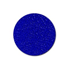 Sparkling Glitter Inky Blue Rubber Round Coaster (4 Pack) 