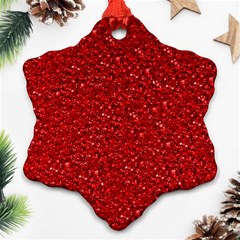 Sparkling Glitter Red Ornament (snowflake)  by ImpressiveMoments