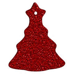 Sparkling Glitter Red Christmas Tree Ornament (2 Sides) by ImpressiveMoments