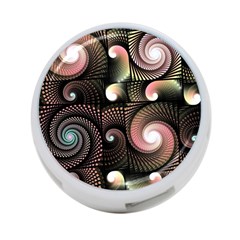 Peach Swirls On Black 4-port Usb Hub (two Sides) 