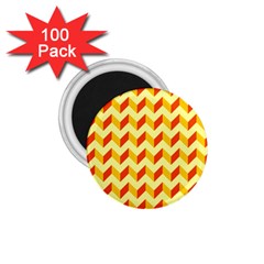 Modern Retro Chevron Patchwork Pattern  1 75  Magnets (100 Pack) 