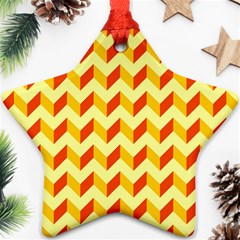 Modern Retro Chevron Patchwork Pattern  Star Ornament (two Sides)  by GardenOfOphir