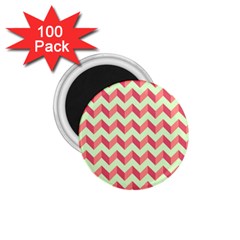 Modern Retro Chevron Patchwork Pattern 1 75  Magnets (100 Pack) 