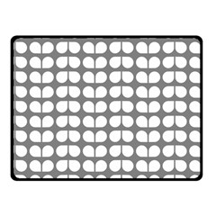 Gray And White Leaf Pattern Fleece Blanket (small)