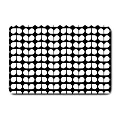 Black And White Leaf Pattern Small Doormat 