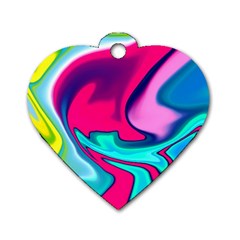 Fluid Art 22 Dog Tag Heart (two Sides)