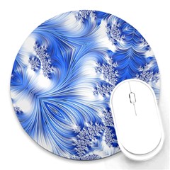 Special Fractal 17 Blue Round Mousepads by ImpressiveMoments