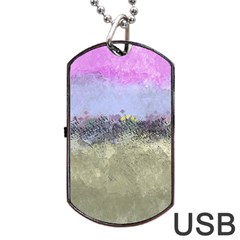 Abstract Garden In Pastel Colors Dog Tag Usb Flash (two Sides)  by digitaldivadesigns