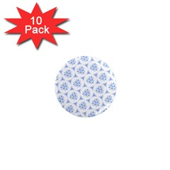 Sweet Doodle Pattern Blue 1  Mini Magnet (10 Pack) 