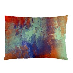 Abstract In Green, Orange, And Blue Pillow Cases by digitaldivadesigns