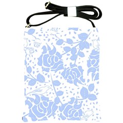 Floral Wallpaper Blue Shoulder Sling Bags