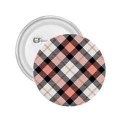 Smart Plaid Peach 2 25  Buttons