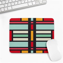 Mirrored Rectangles In Retro Colors Small Mousepad by LalyLauraFLM