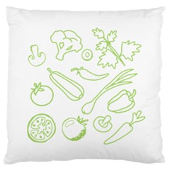 Green Vegetables Large Cushion Cases (one Side)  by Famous