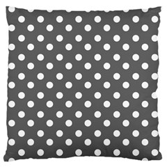 Gray Polka Dots Standard Flano Cushion Cases (one Side)  by GardenOfOphir