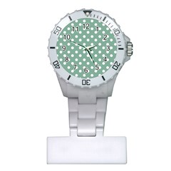 Mint Green Polka Dots Nurses Watches by GardenOfOphir