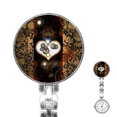 Steampunk, Awesome Heart With Clocks And Gears Stainless Steel Nurses Watches by FantasyWorld7