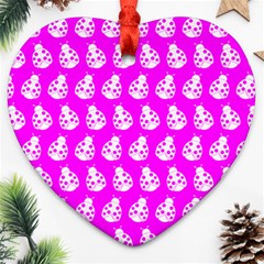 Ladybug Vector Geometric Tile Pattern Heart Ornament (2 Sides) by GardenOfOphir