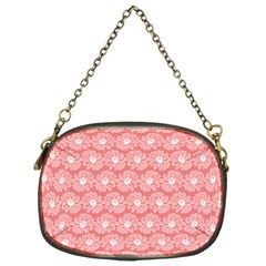 Coral Pink Gerbera Daisy Vector Tile Pattern Chain Purses (one Side)  by GardenOfOphir