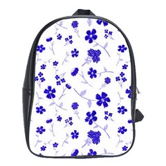 Sweet Shiny Flora Blue School Bags(large)  by ImpressiveMoments