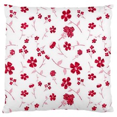 Sweet Shiny Floral Red Large Cushion Cases (one Side)  by ImpressiveMoments