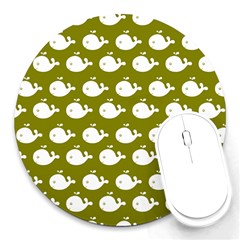 Cute Whale Illustration Pattern Round Mousepads