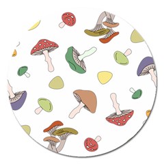 Mushrooms Pattern 02 Magnet 5  (round) by Famous