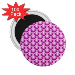 Awesome Retro Pattern Lilac 2 25  Magnets (100 Pack) 