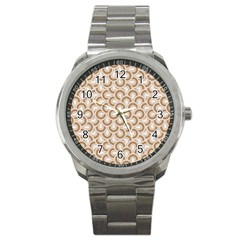 Retro Mirror Pattern Brown Sport Metal Watches