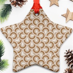 Retro Mirror Pattern Brown Star Ornament (two Sides) 