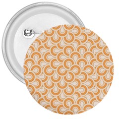 Retro Mirror Pattern Peach 3  Buttons