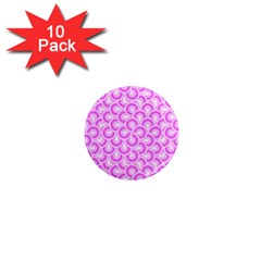 Retro Mirror Pattern Pink 1  Mini Magnet (10 Pack) 