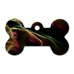 Glowing, Colorful  Abstract Lines Dog Tag Bone (one Side)