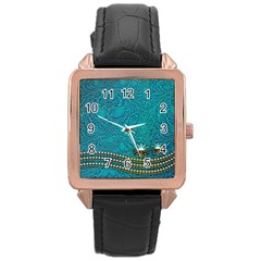 Wonderful Decorative Design With Floral Elements Rose Gold Watches by FantasyWorld7