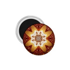 Elegant, Decorative Kaleidoskop In Gold And Red 1 75  Magnets