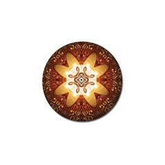 Elegant, Decorative Kaleidoskop In Gold And Red Golf Ball Marker by FantasyWorld7