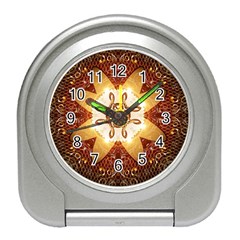 Elegant, Decorative Kaleidoskop In Gold And Red Travel Alarm Clocks by FantasyWorld7